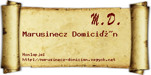 Marusinecz Domicián névjegykártya
